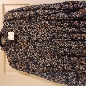 Magnetic Floral Velvet Texture Womens Dress Size L